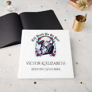 Elegant Gothic 'Till Death' Skeleton Wedding Guest Book
