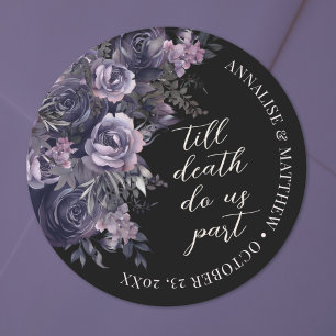 Elegant Gothic Wedding Classic Round Sticker