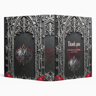 Elegant Gothic Wedding Rose Frame  3 Ring Binder