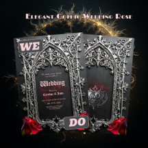 Elegant Gothic Wedding Rose Frame 