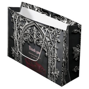 Elegant Gothic Wedding Rose Frame  Large Gift Bag