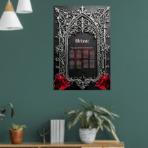 Elegant Gothic Wedding Rose Frame 