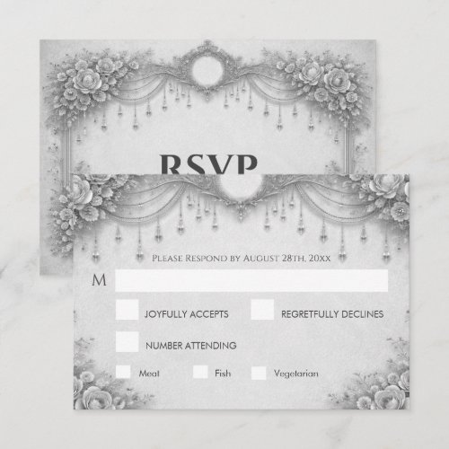 Elegant gothic Wedding RSVP Card