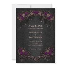 Elegant Gothic wedding save the date invitation