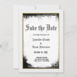 Elegant Gothic wedding save the date Invitation