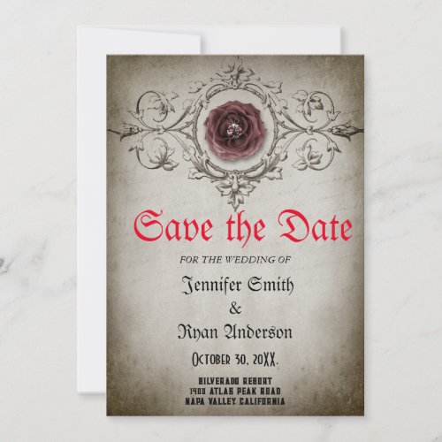 Elegant  Gothic  wedding save the date  Invitation