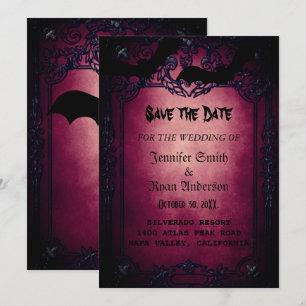 Elegant  Gothic  wedding save the date  Invitation