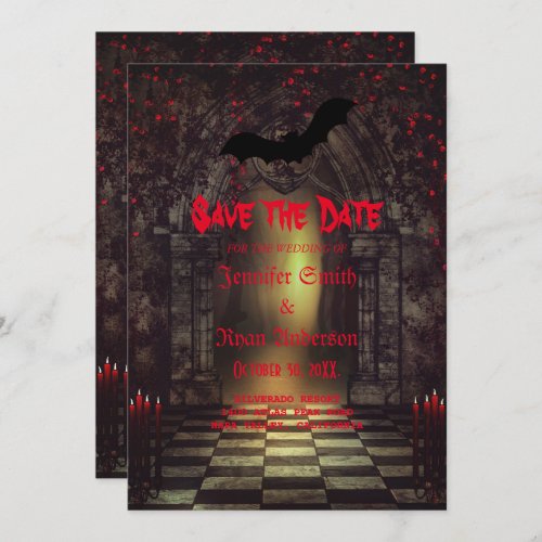 Elegant  Gothic  wedding save the date  Invitation