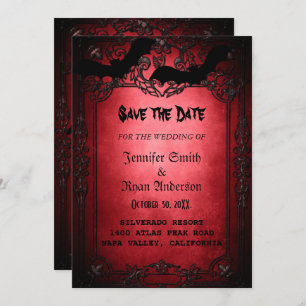 Elegant Gothic wedding save the date Invitation