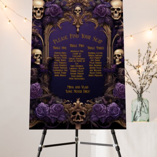 Elegant Gothic Wedding Seating Chart Foam Board