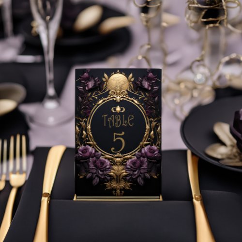 Elegant Gothic Wedding Table Number Card