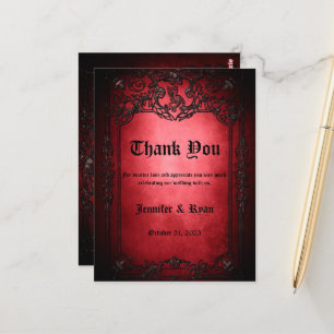 Elegant Gothic wedding Thank You Card
