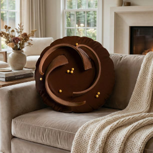 Elegant Gourmet Dark Chocolate Truffle Decadent Round Pillow