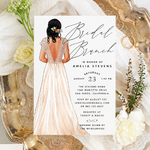 Elegant Gown Bridal Brunch Invitation