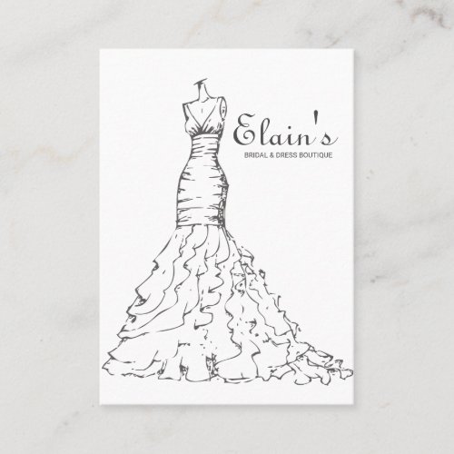 Elegant Gown Bridal Dress Boutique Wedding Planner Business Card