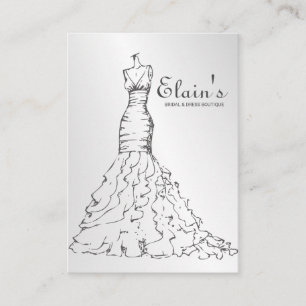 Elegant Gown Bridal Dress Boutique Wedding Planner Business Card