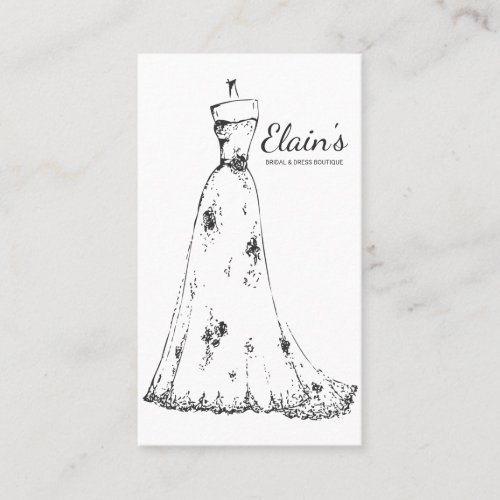 Elegant Gown Bridal Dress Boutique Wedding Planner Business Card