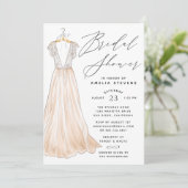Elegant Gown Bridal Shower Invitation (Standing Front)