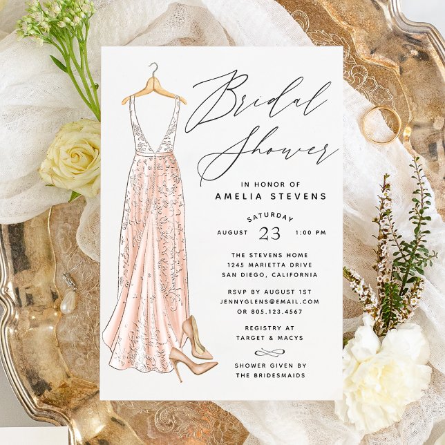 Elegant Gown Bridal Shower Invitation (Creator Uploaded)