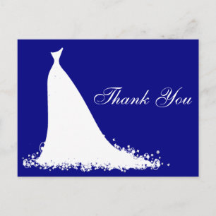 Elegant Gown Bridal Shower Thank You Postcard