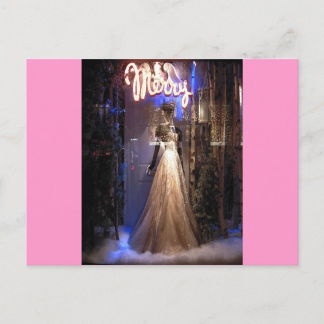 Elegant Gown NYC Holiday Window Display Postcard (Front)