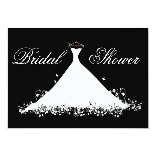 Elegant Gown Silhouette Bridal Shower Card | Zazzle