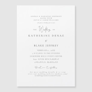 Elegant Grace Both Parents Wedding Magnetic Invitation