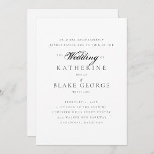 Elegant Grace Wedding Bride Parents Matte Invitation