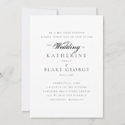 Elegant Grace Wedding Bride Parents Matte Invitation | Zazzle