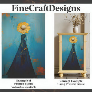 Elegant Graceful Tall Willowy Sunflower Girl C2L Tissue Paper