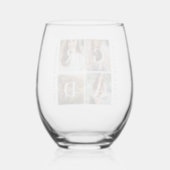 Elegant Grad Graduate Photo Collage Memories Stemless Wine Glass (Back)