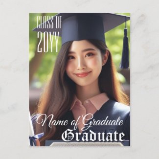Elegant Grad Name Photo Class Year Graduation
