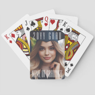 Elegant Grad Photo, Name Graduation Class Keepsake Poker Cards
