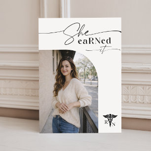 Elegant Grad Photo RN Graduation Party Thank You Postcard
