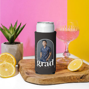 Elegant Grad White Arch Photo Graduation Party Seltzer Can Cooler