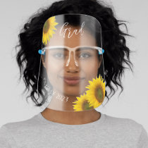 Elegant Grad Yellow Sunflowers Graduation Face Shield
