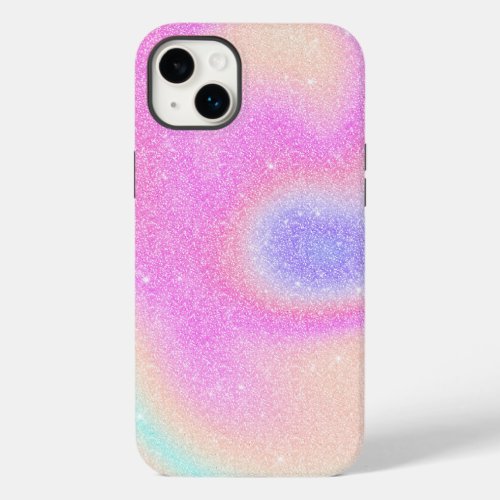 Elegant Gradient Glitter Swirl Holographic  Case_Mate iPhone 14 Plus Case