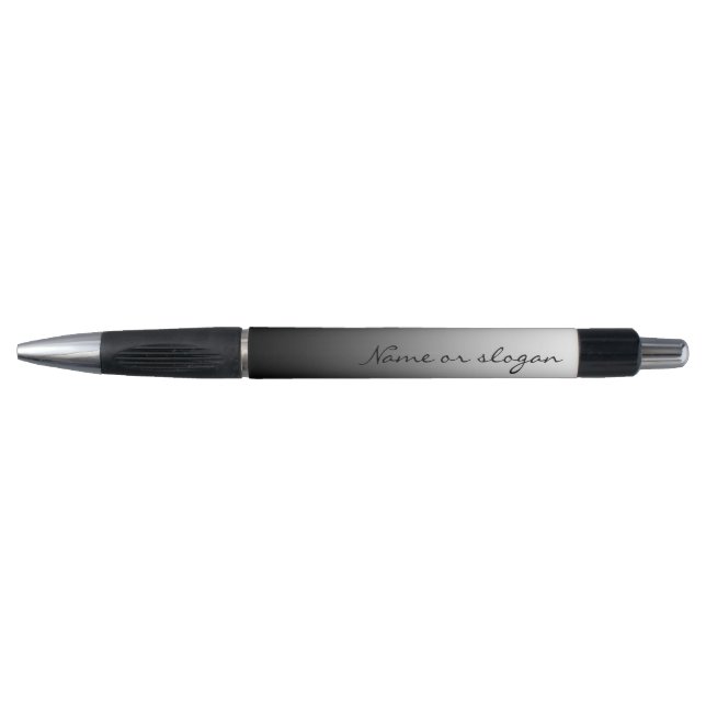 Elegant Gradient Grey with Custom Text Pen (Front)