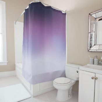 Elegant Gradient Navy Purple & White Ombre Shower Curtain by tattooWears at Zazzle