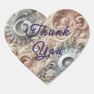 Elegant Gradient Pastel Lace Pattern Heart Sticker