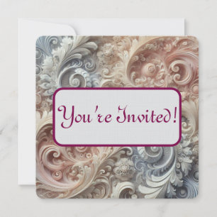 Elegant Gradient Pastel Lace Pattern Invitation
