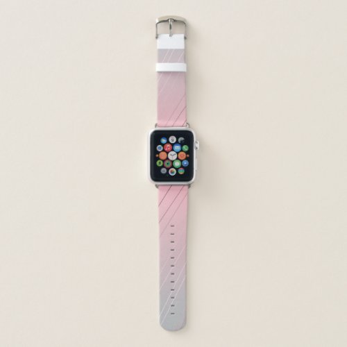 Elegant gradient pink grey pattern rose gold apple watch band