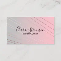 Rose Gold Gradient Monogram Logo Abstract Circles Business Card