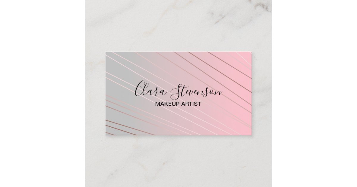 Rose Gold Gradient Monogram Logo Abstract Circles Business Card