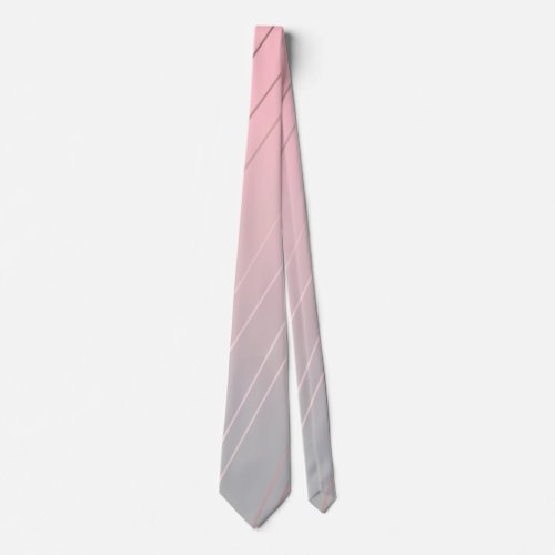 Elegant gradient pink grey pattern rose gold neck tie