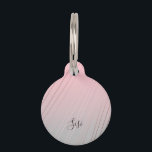 Elegant gradient pink grey pattern rose gold pet ID tag<br><div class="desc">Modern faux rose gold pattern.</div>