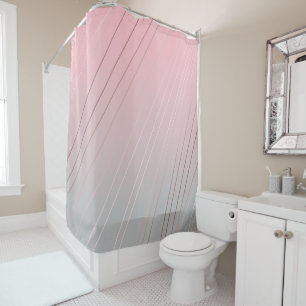 Elegant gradient pink grey pattern rose gold shower curtain