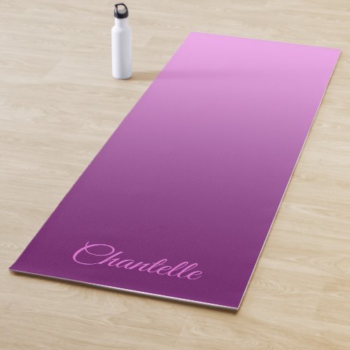 Elegant Gradient Pink with Custom Name Yoga Mat