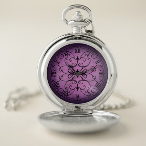 Elegant gradient purple pocket watch