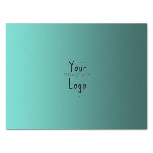 Elegant Gradient Teal Green with Custom Logo Tissue Paper